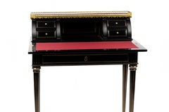 Napoleon III Black lacquer bonheur du Jour Desk, Late 19th Century