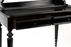 Napoleon III Black Lacquer Secretary Vitrine Bonheur Du Jour