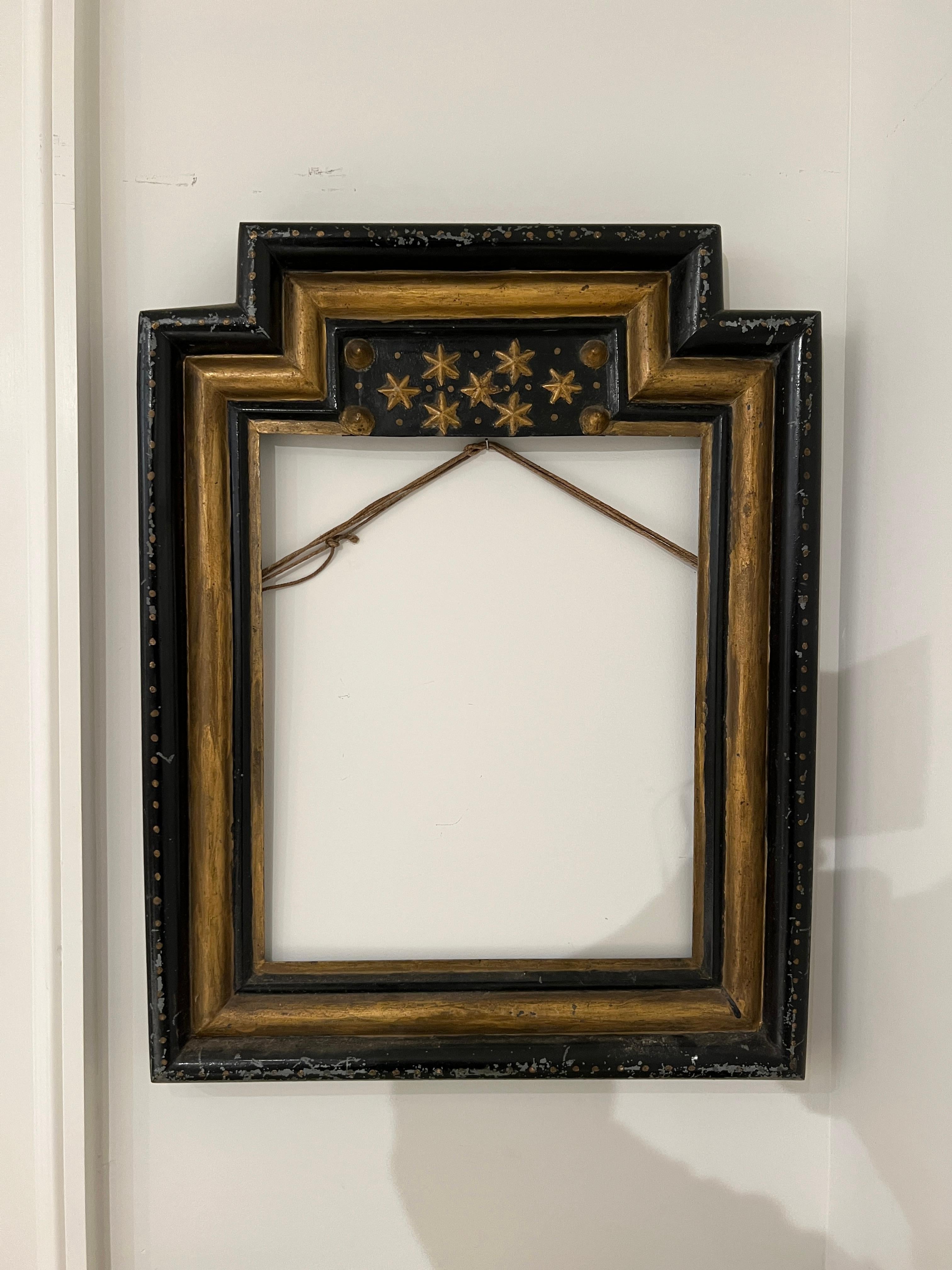 Napoleon III Black Tole Frame with Stars In Fair Condition In New Orleans, LA