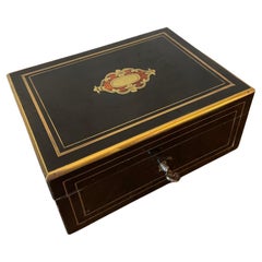 Napoleon III Blackened Wood and Brass Nets Decorative Boxe