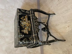 Napoleon III Blackened Wood and Mother-of-pearl Jewelry Table/Boxe