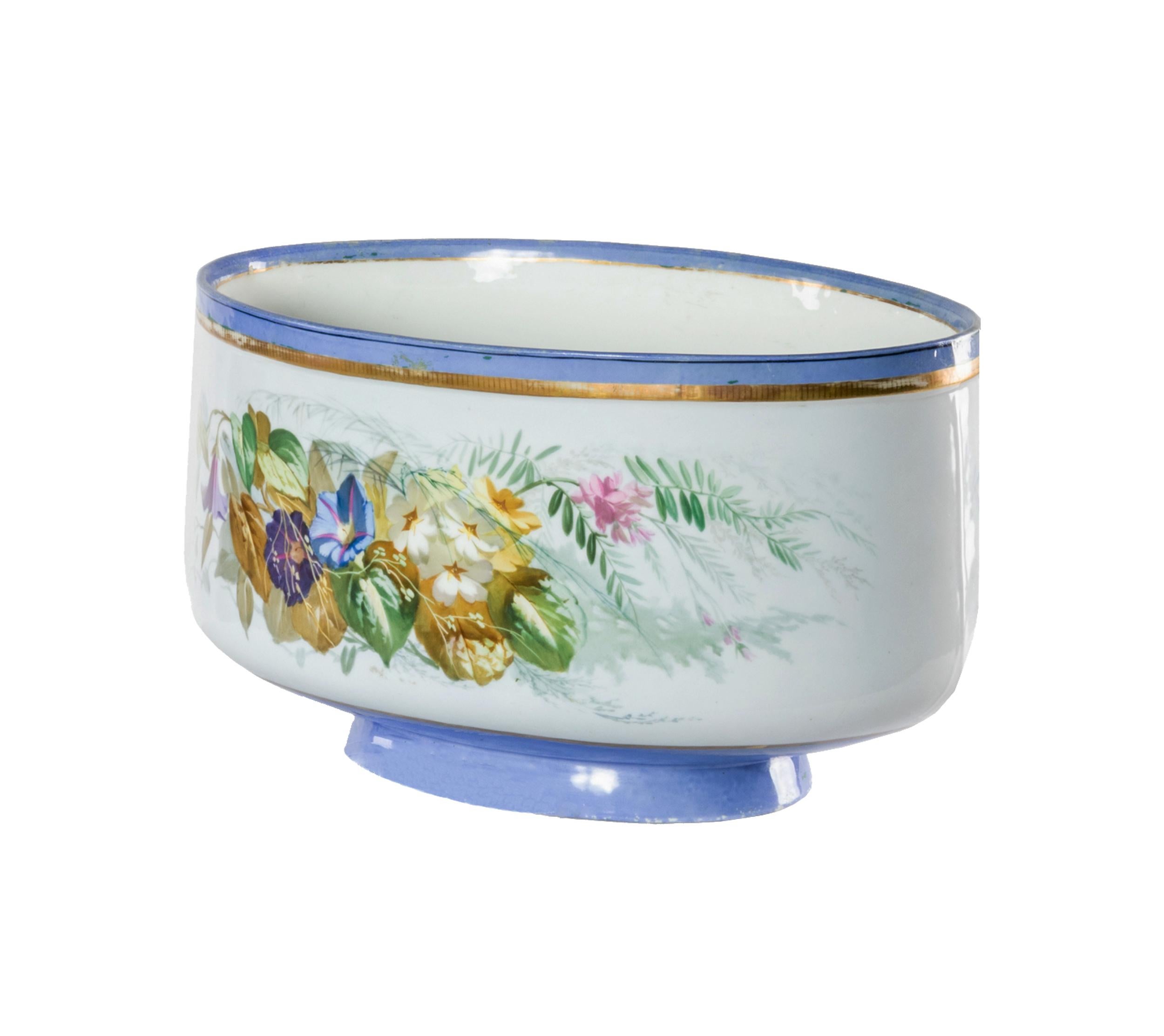 French Napoleon III Blue Porcelain Vase, 1870 For Sale