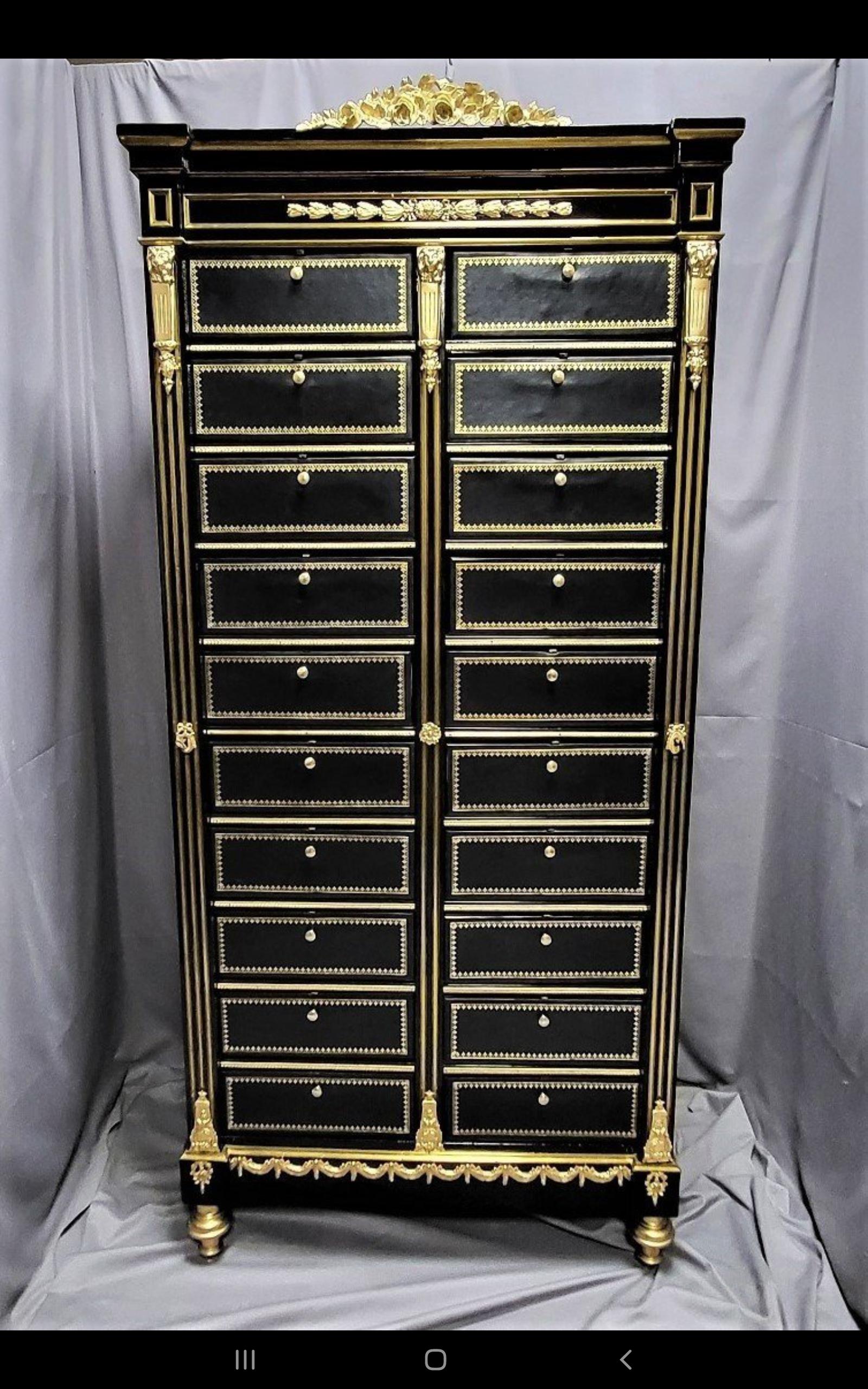 Napoleon III Boule 20 Cardboards Cabinet, France, 19th Century For Sale 3