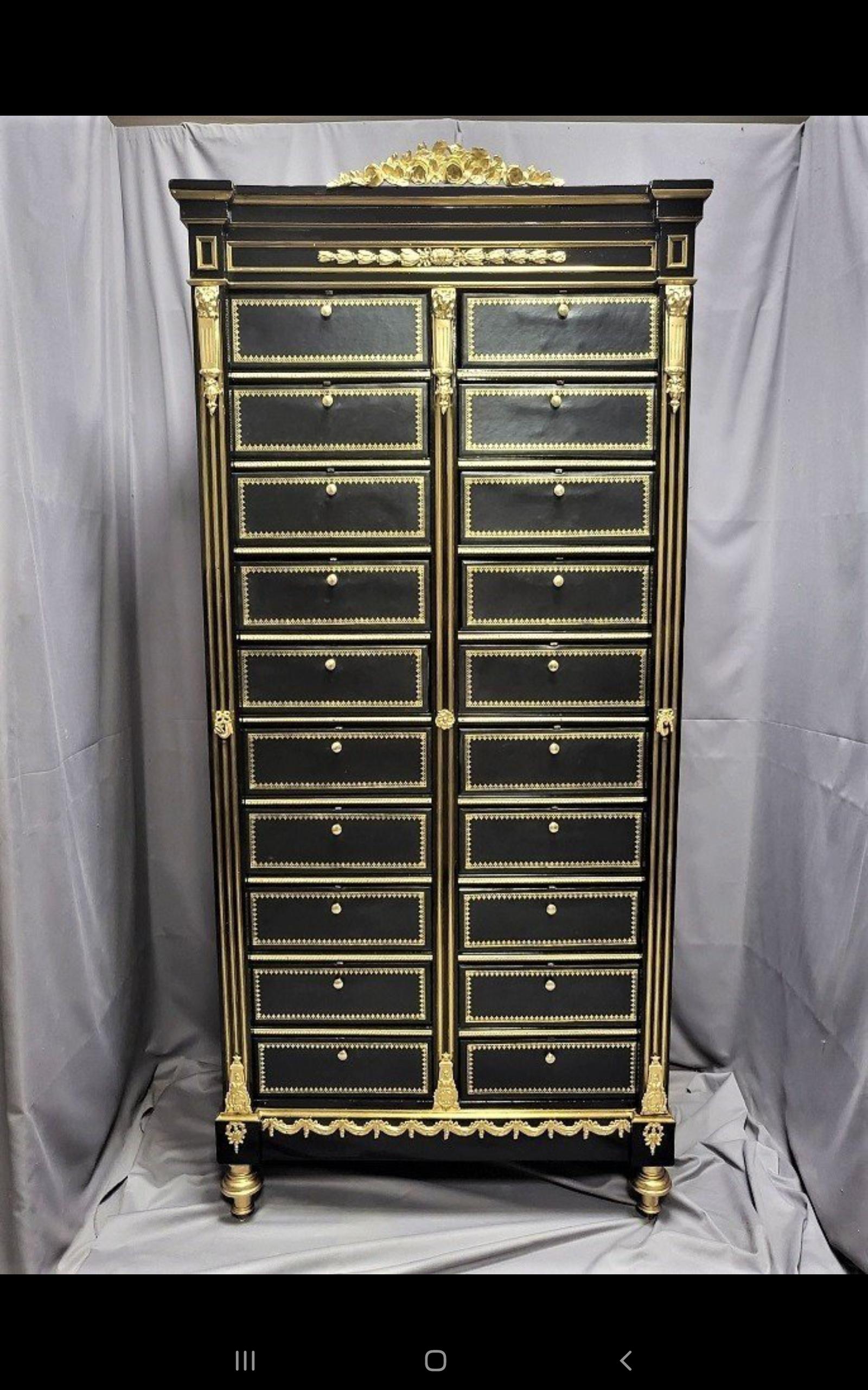 Napoleon III Boule 20 Cardboards Cabinet, France, 19th Century For Sale 2