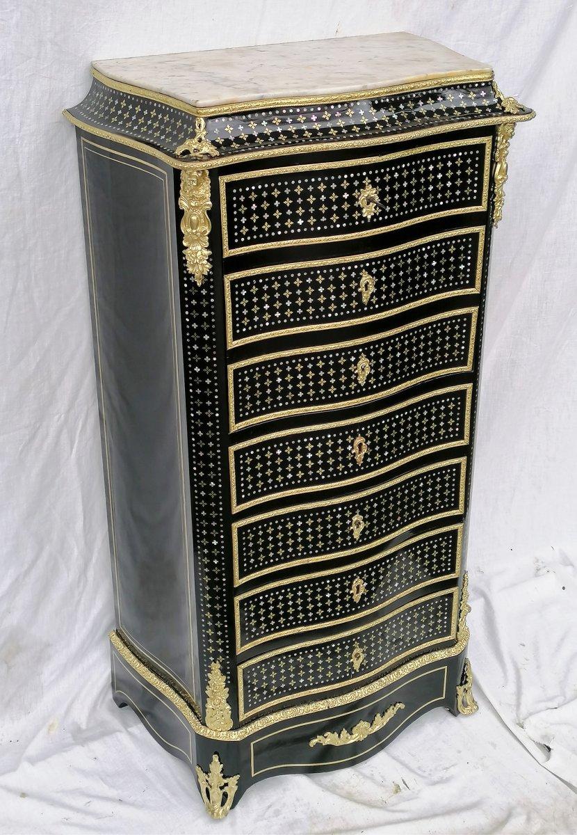 French Napoleon III Boule Marquetry Cabinet Secretary, France, 1875