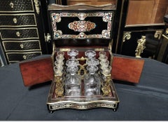 Napoleon III Boulle Baccarat Crystal Liquor Cellar, France, 1860