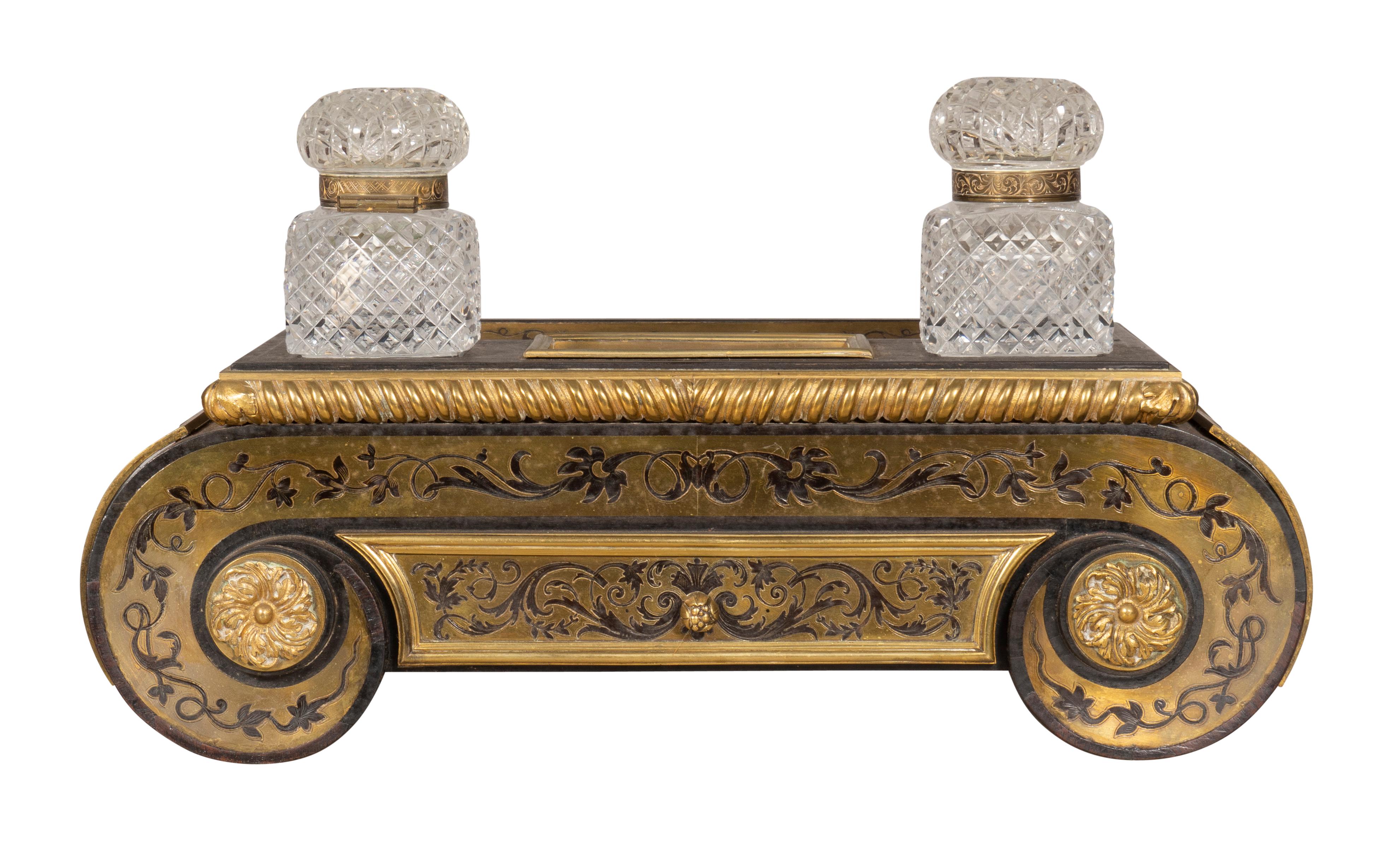 French Napoleon III Boulle Inkstand For Sale