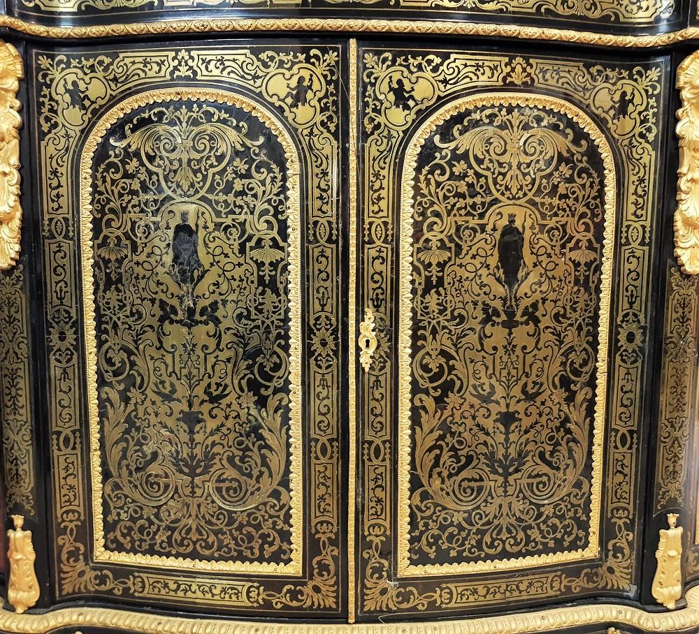French Napoleon III Boulle Large Sideboard Credenza, France, 1870