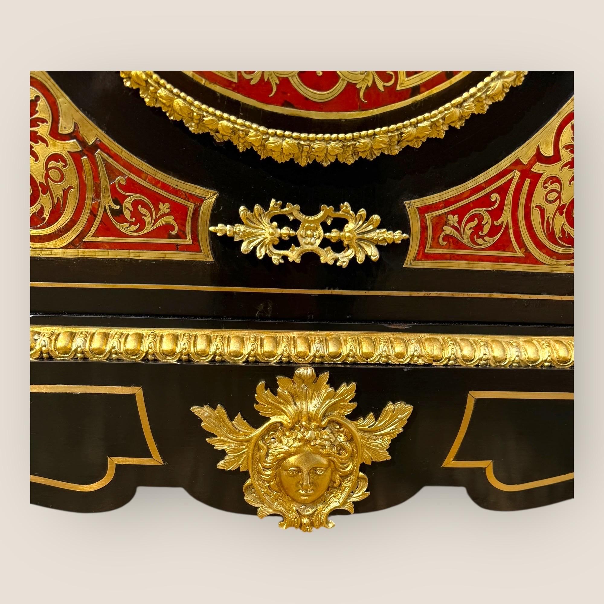 Gabinetto da molo Napoleone III in boulle e marmo in vendita 4