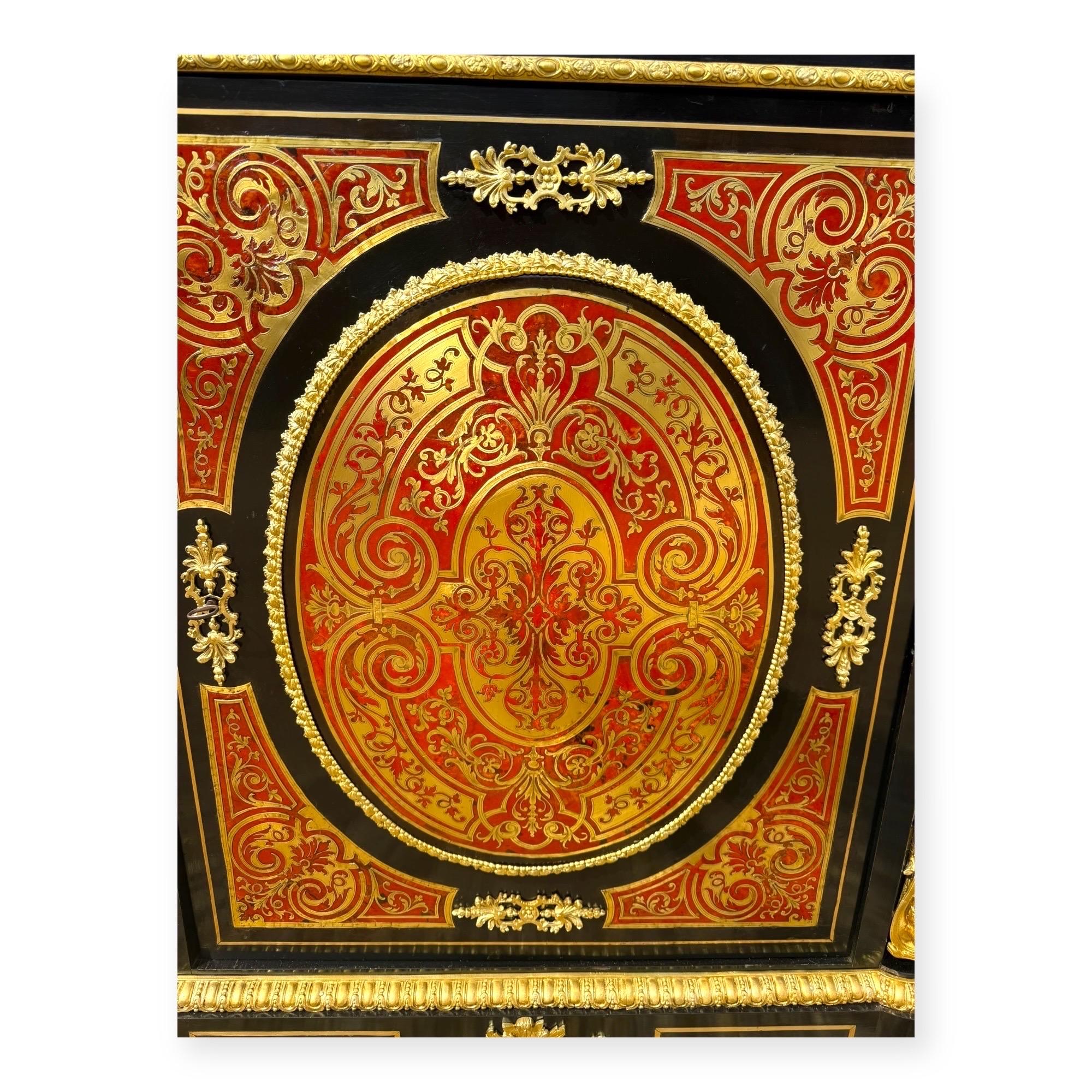 Gabinetto da molo Napoleone III in boulle e marmo in vendita 5