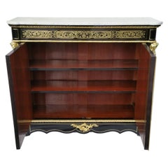 Napoleon III Boulle Marquetry Carrara Cabinet, France, 19th Century