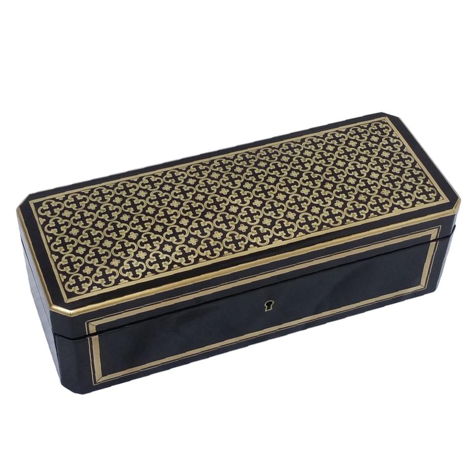 Napoleon III Boulle Marquetry Jewelry Decorative Gloves Box, France