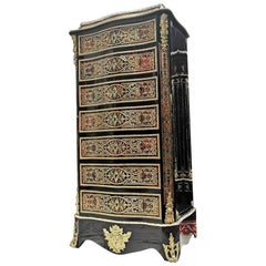 Napoleon III Boulle Marquetry Secretary Cabinet, France, 19th Century