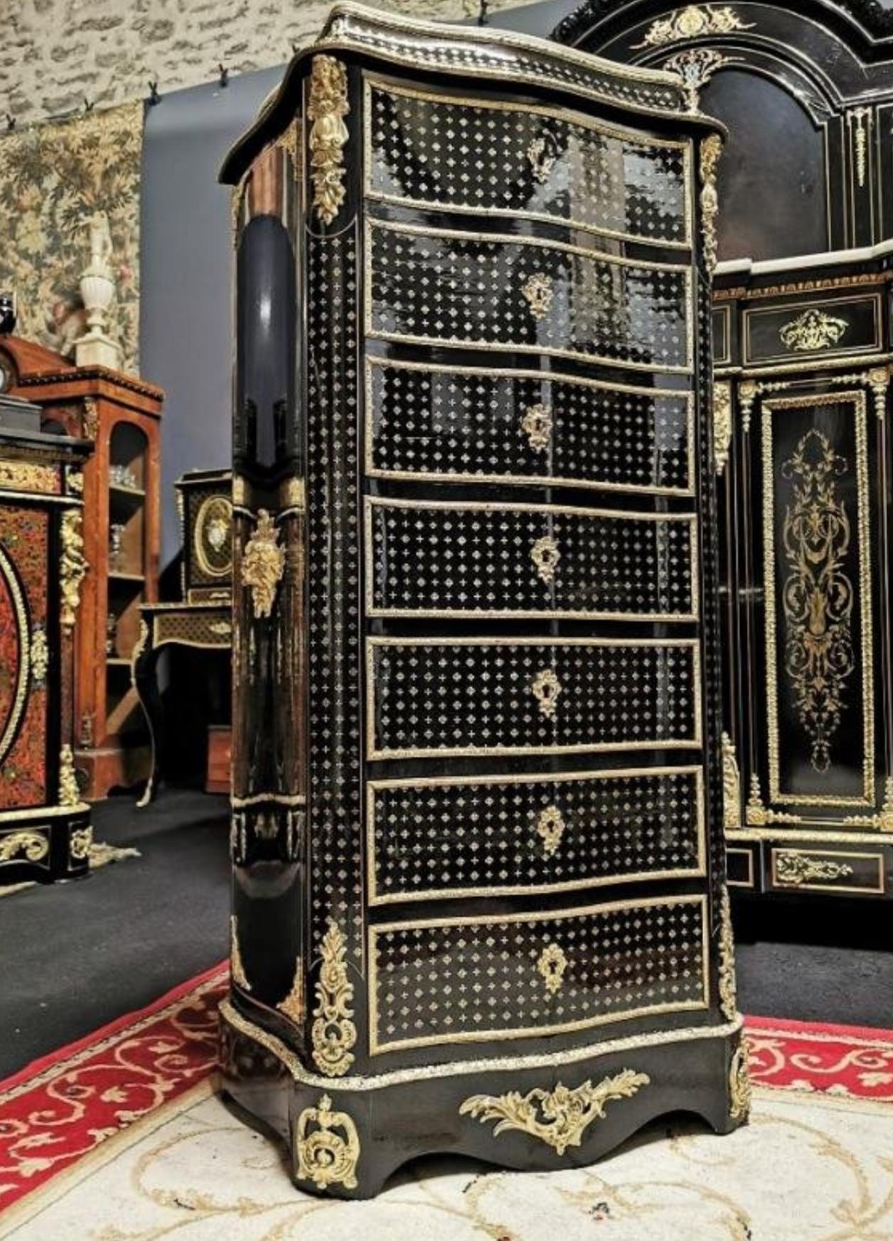 Napoleon III Boulle Marquetry Secretary, France, 19th Century 1