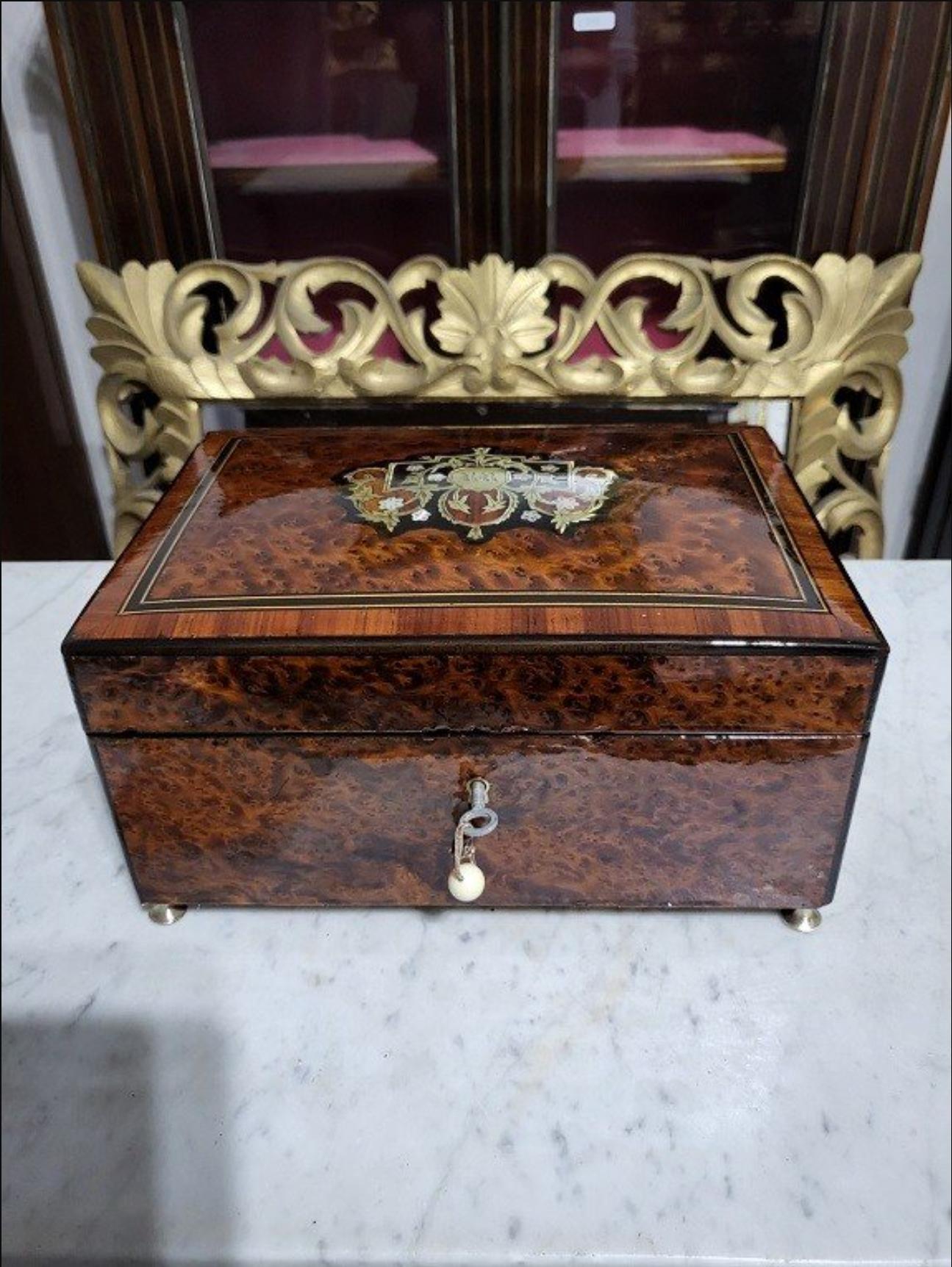 Napoleon III Boulle Marquetry Sewing Box, France, 1875 4