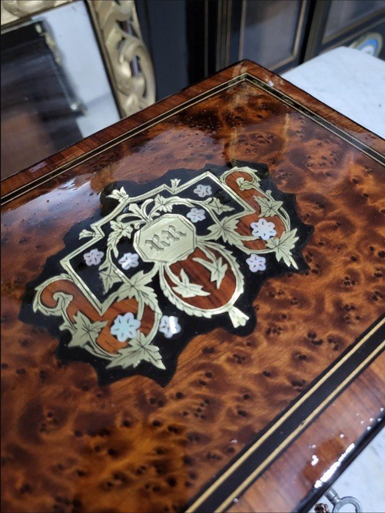 Napoleon III Boulle Marquetry Sewing Box, France, 1875 In Good Condition In Paris, FR