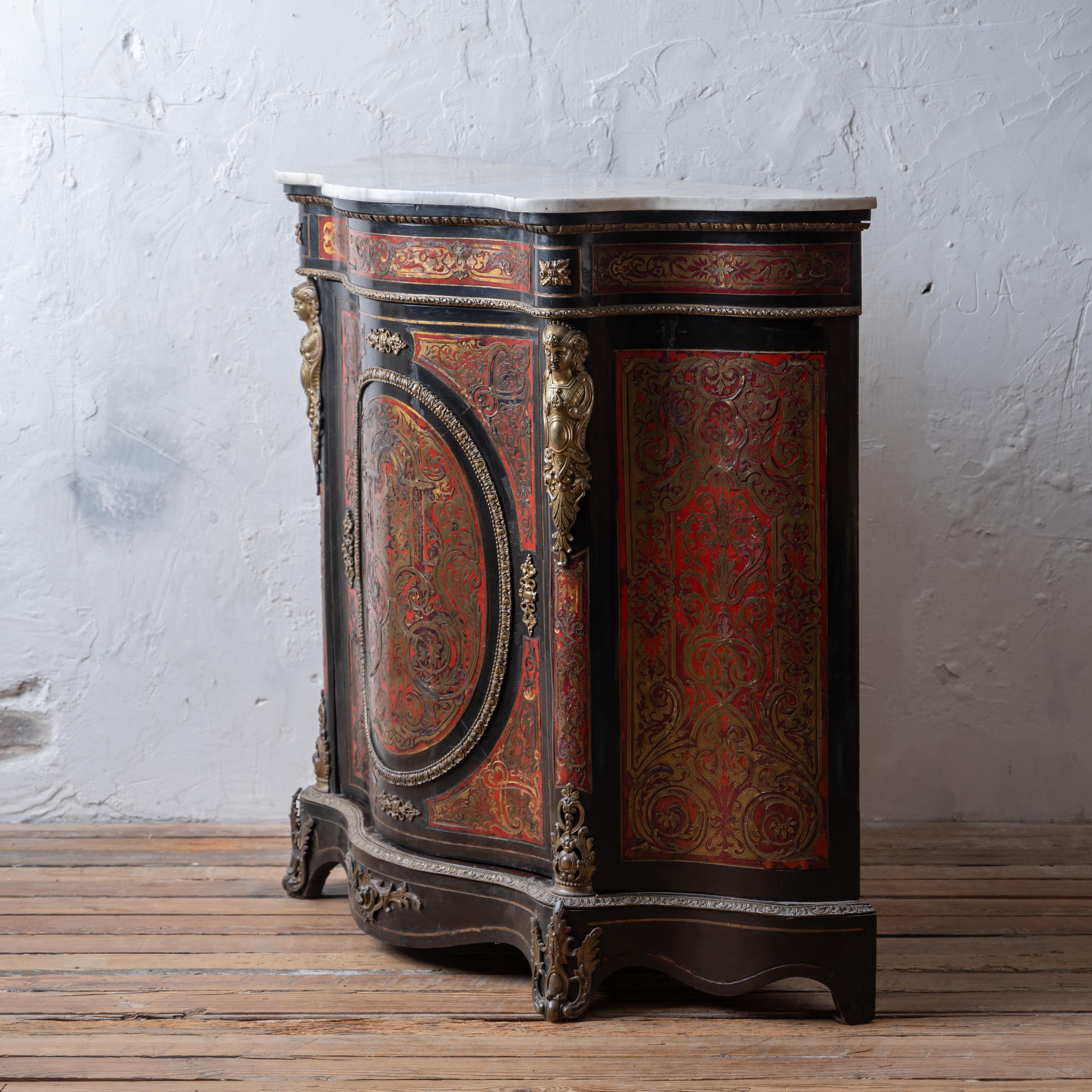 Napoleon III Boulle Marquetry Side Cabinet, c.1860 For Sale 6