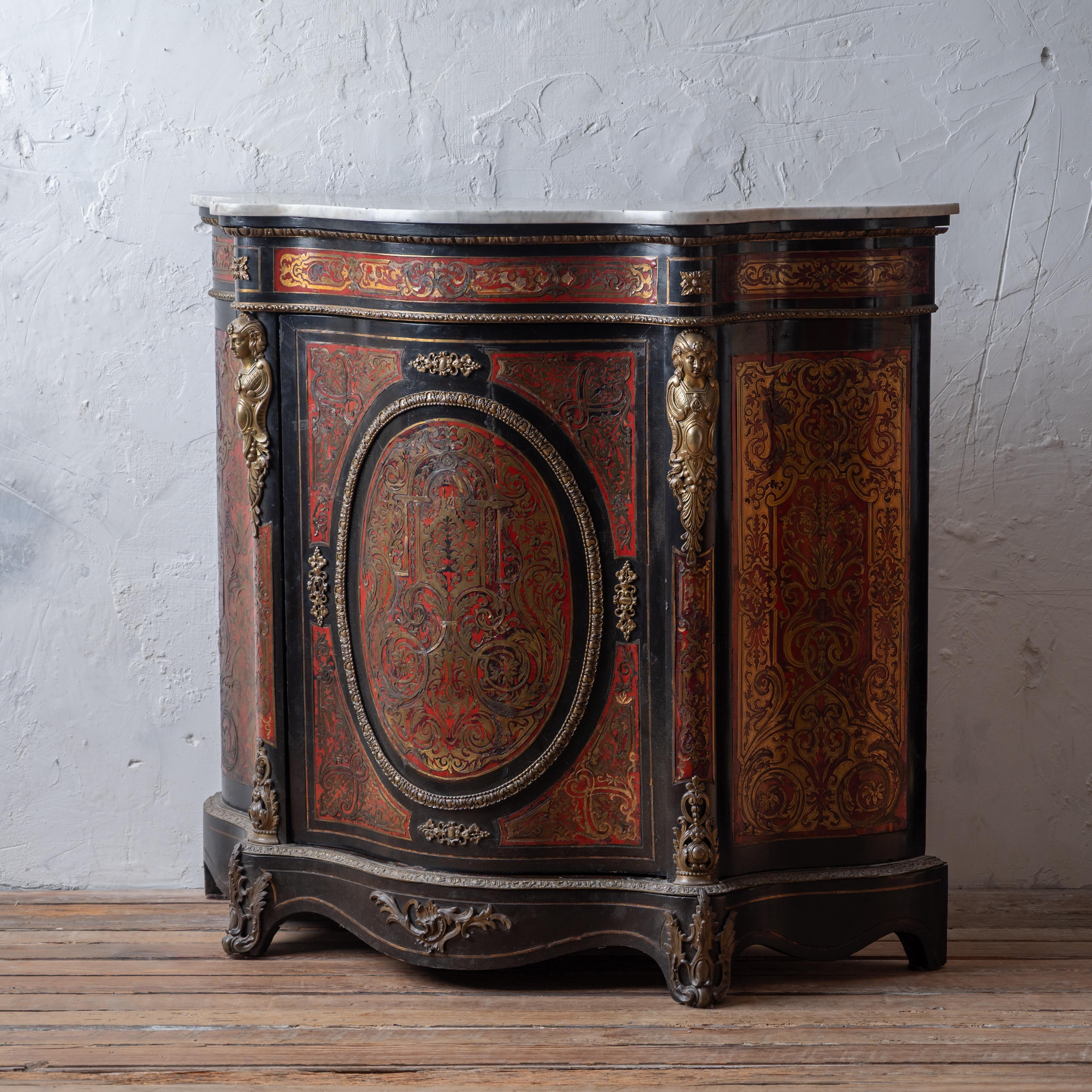 Unknown Napoleon III Boulle Marquetry Side Cabinet, c.1860 For Sale