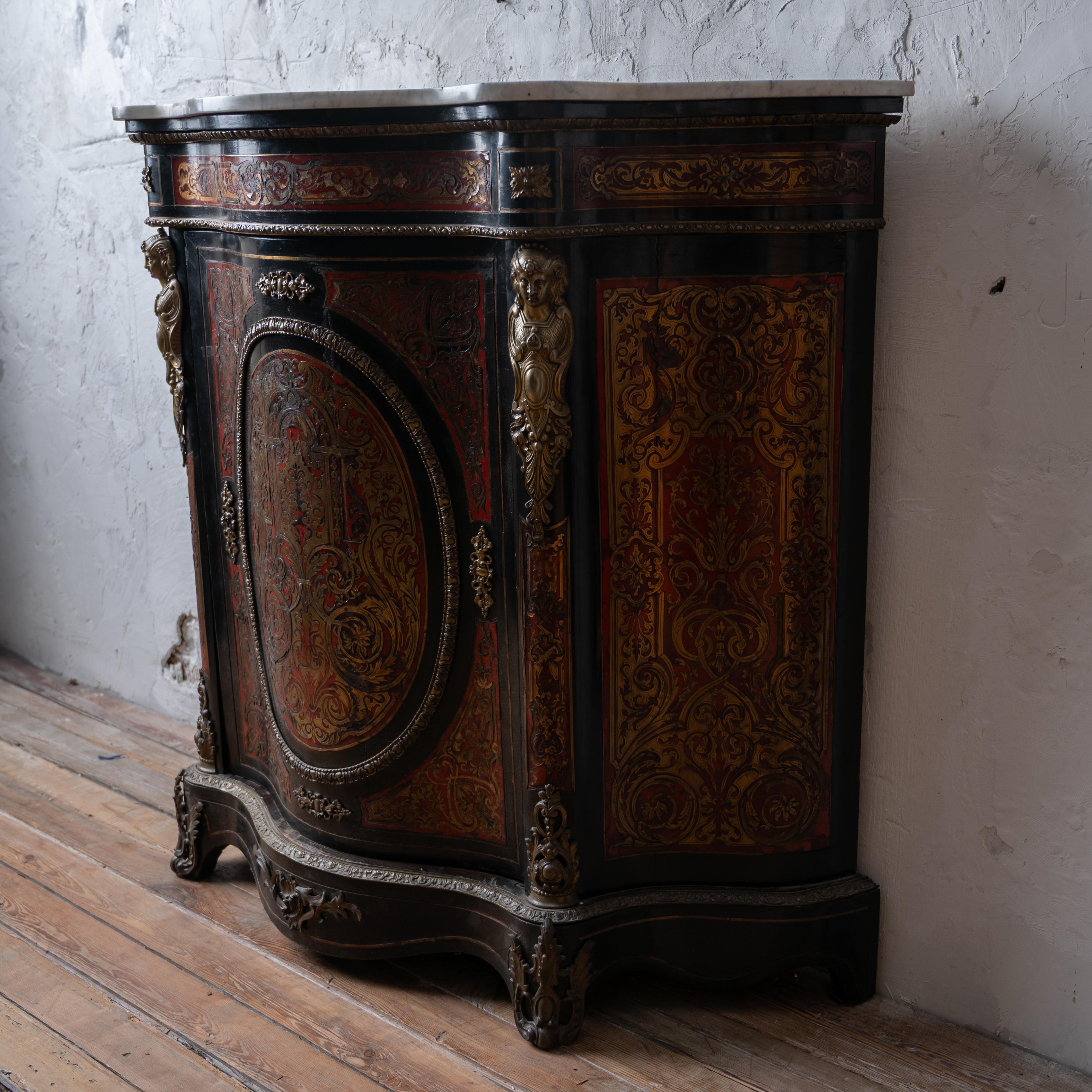 Napoleon III Boulle Marquetry Side Cabinet, c.1860 For Sale 1