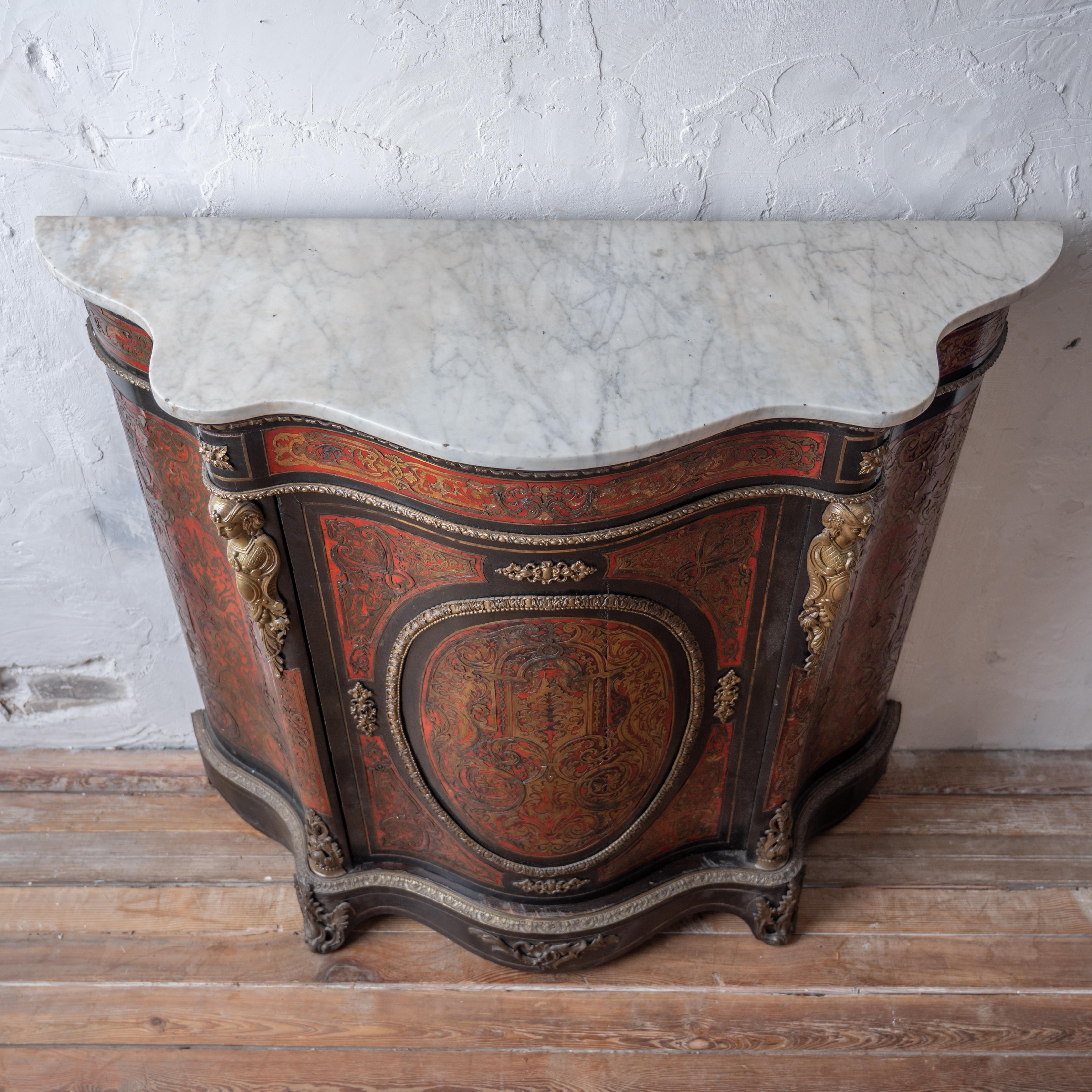 Napoleon III Boulle Marquetry Side Cabinet, c.1860 For Sale 2