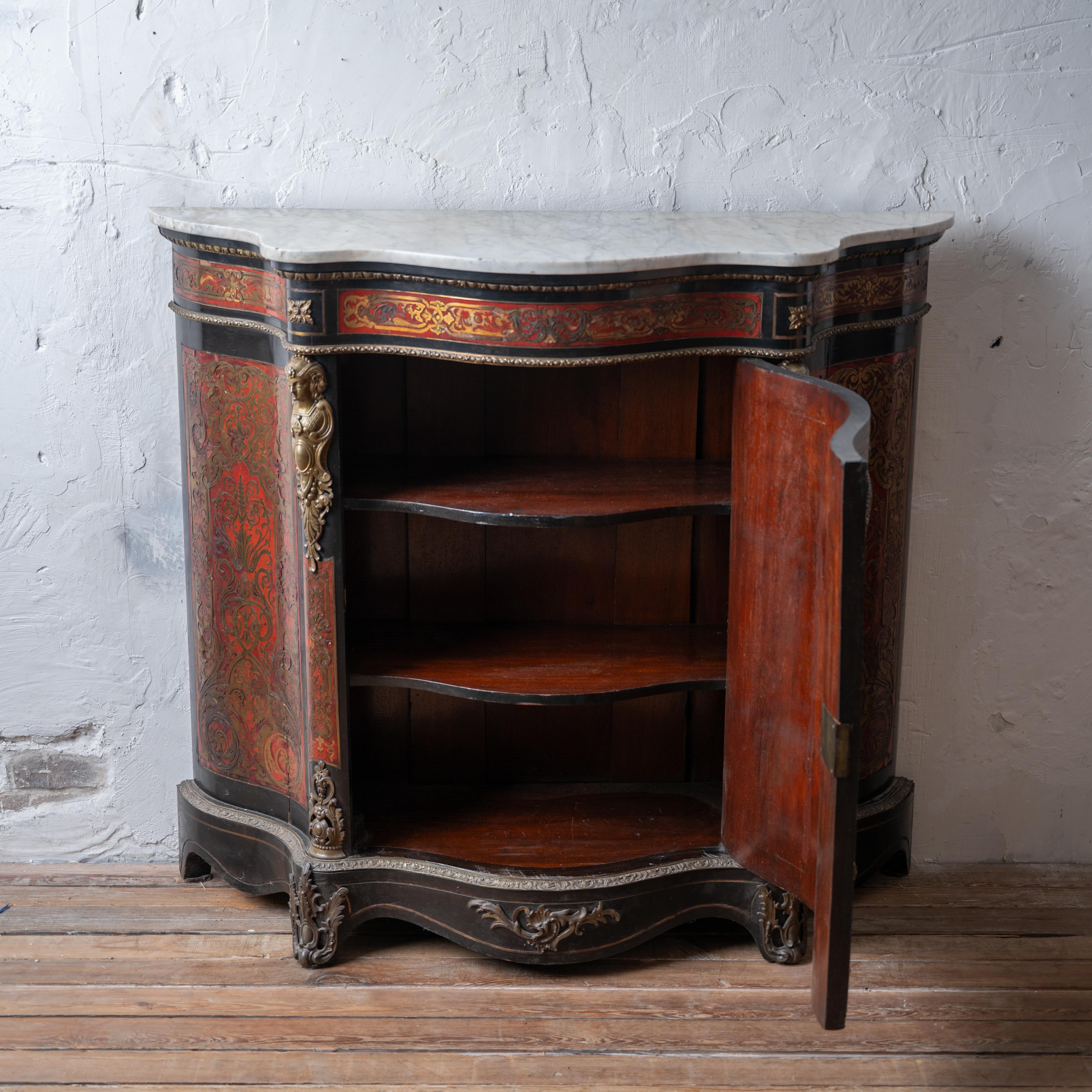 Napoleon III Boulle Marquetry Side Cabinet, c.1860 For Sale 3
