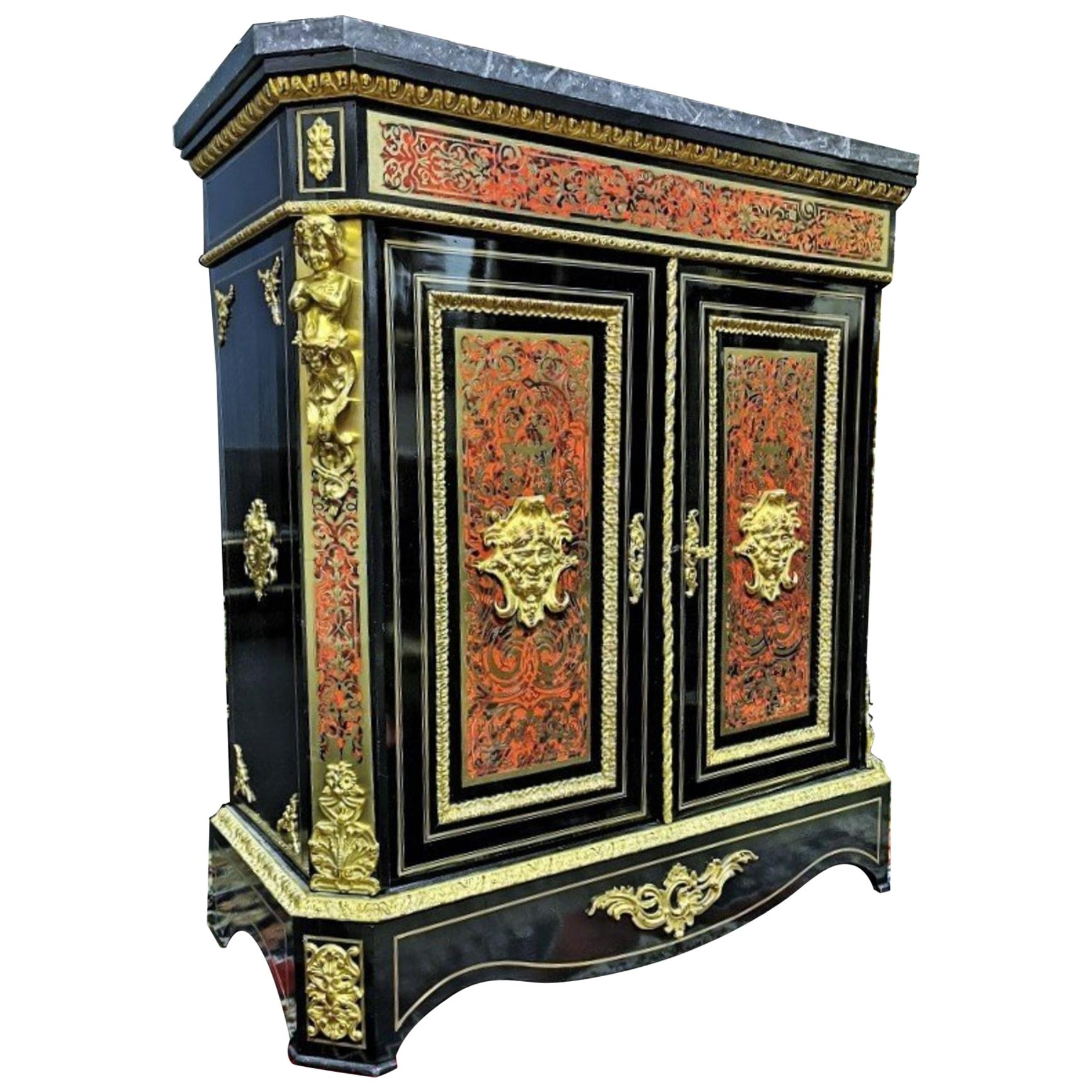 Napoleon III Boulle Style Cabinet, France, 19th Century