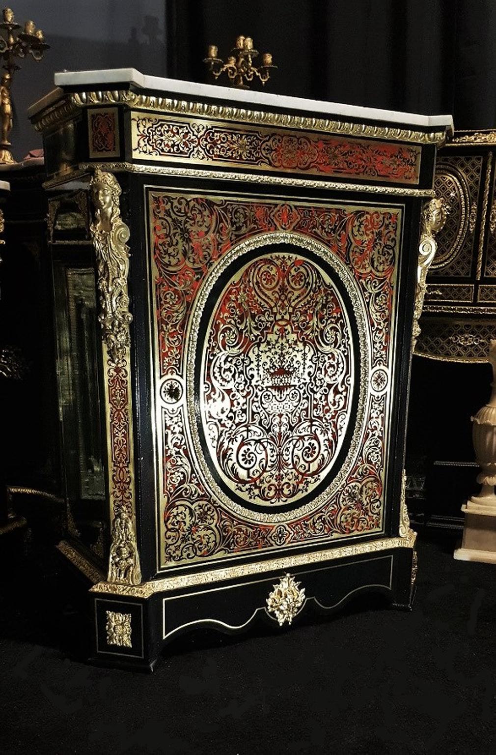French  Napoleon III Boulle Marquetry Cabinet, France 1850