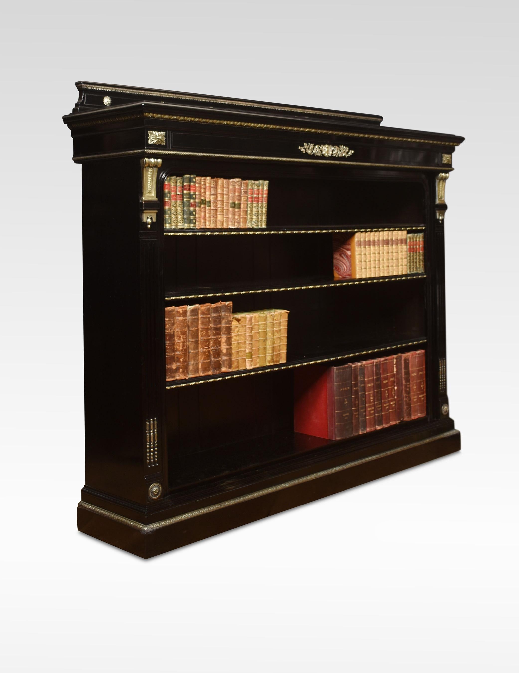 Napoleon III Brass Mounted Open Bookcase In Good Condition For Sale In Cheshire, GB