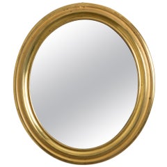 Napoleon III Brass Oval Mirror