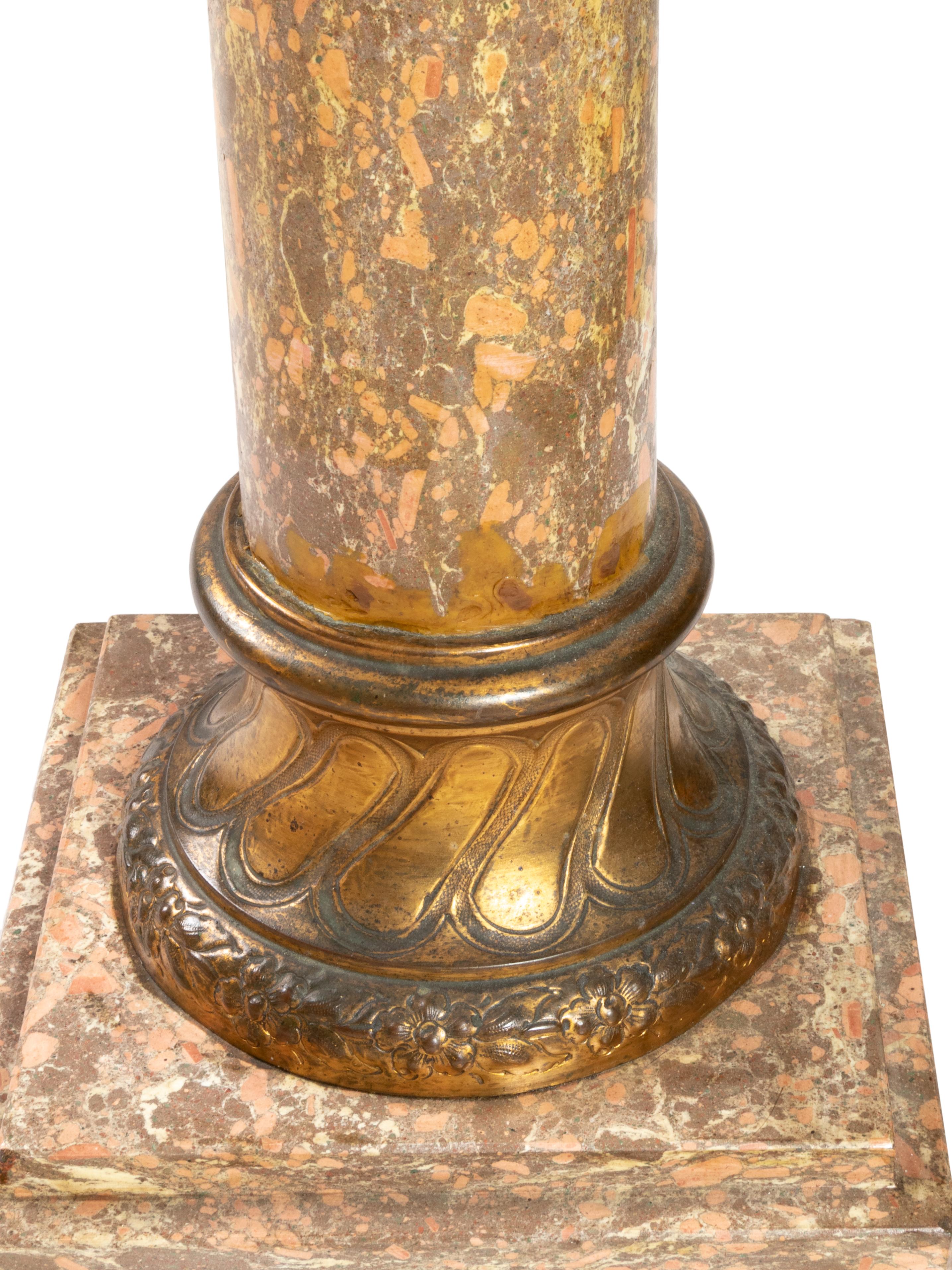 Napoleon III Brocatelle Marble Ornamental Pedestal Column, 19th Century For Sale 1