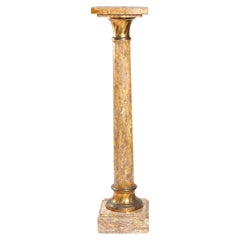 Napoleon III Brocatelle Marble Ornamental Pedestal Column, 19th Century
