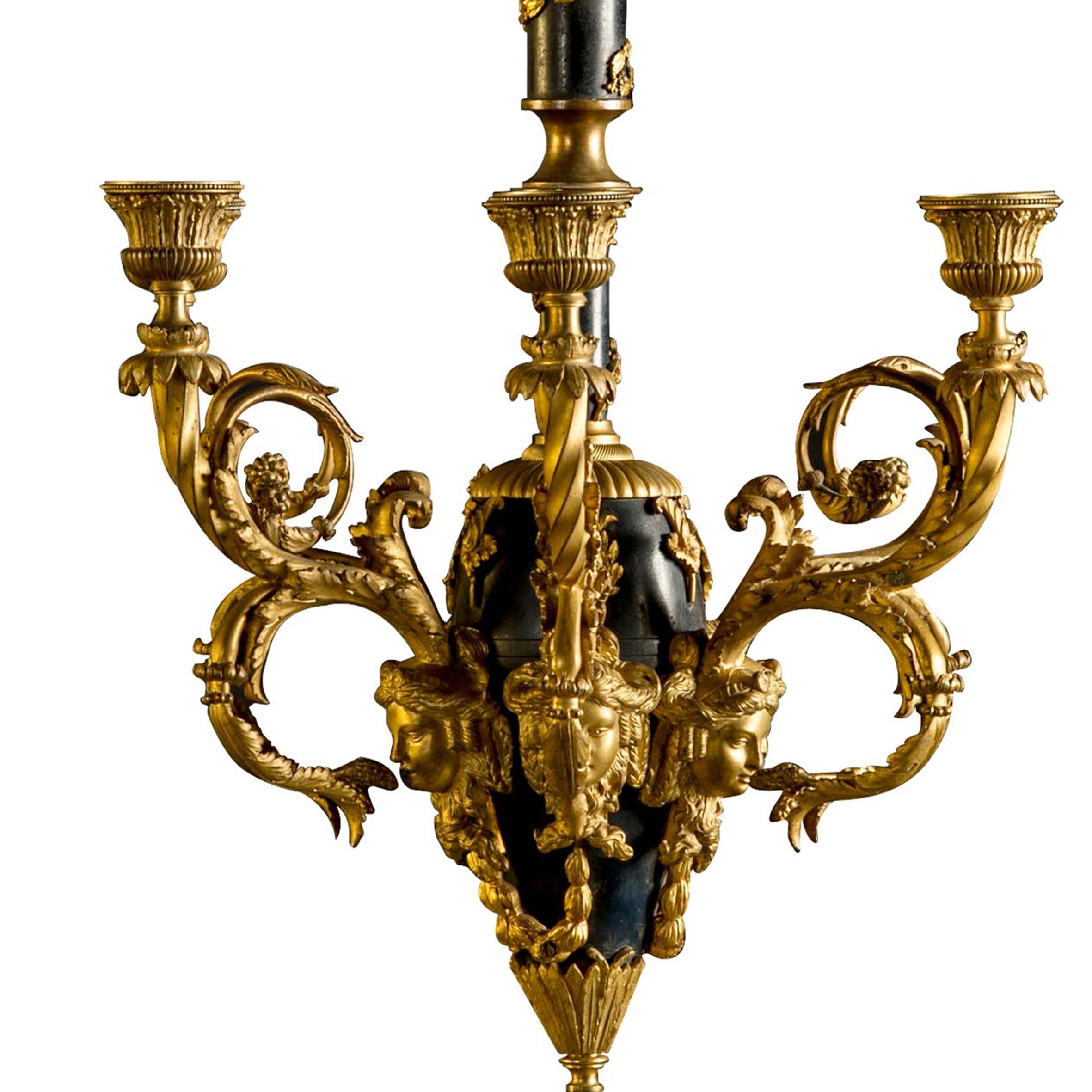 19th Century Napoleon III Bronze Chandelier, High Quality