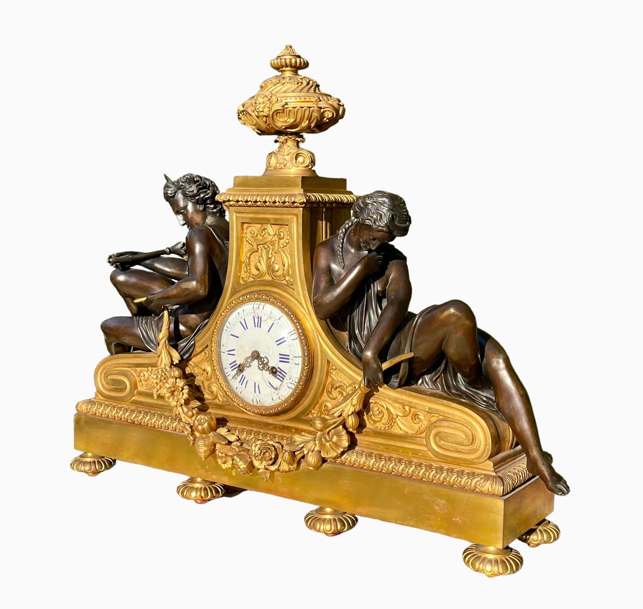 Napoleon III Bronze Clock XIXth  For Sale 5
