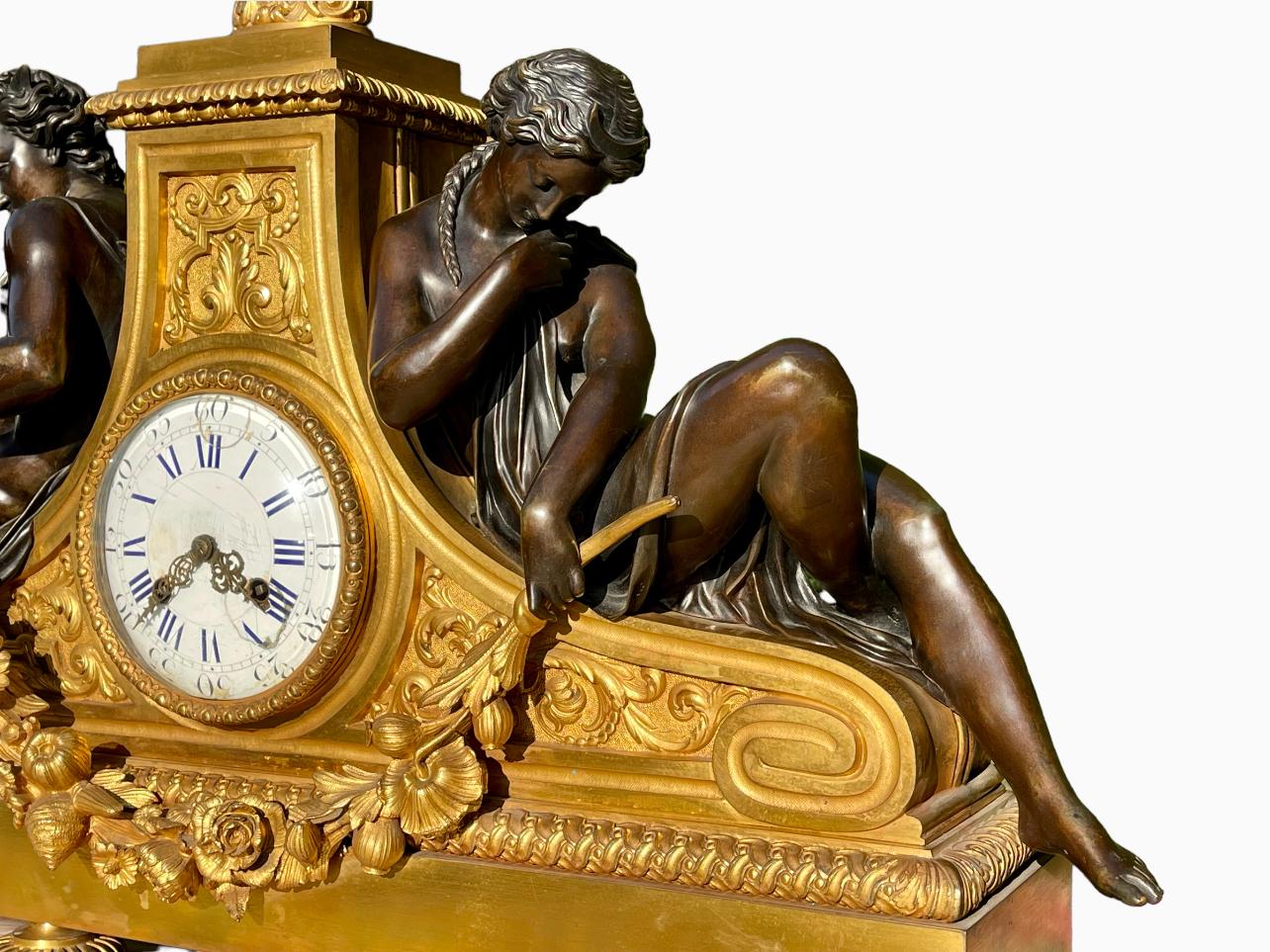 Horloge en bronze Napoléon III XIXème  en vente 5