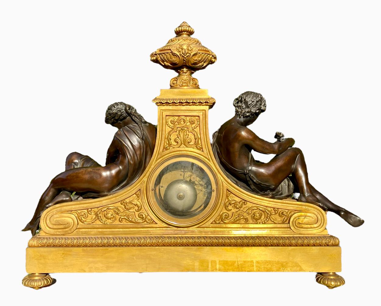 Napoleon III Bronze Clock XIXth For Sale 9