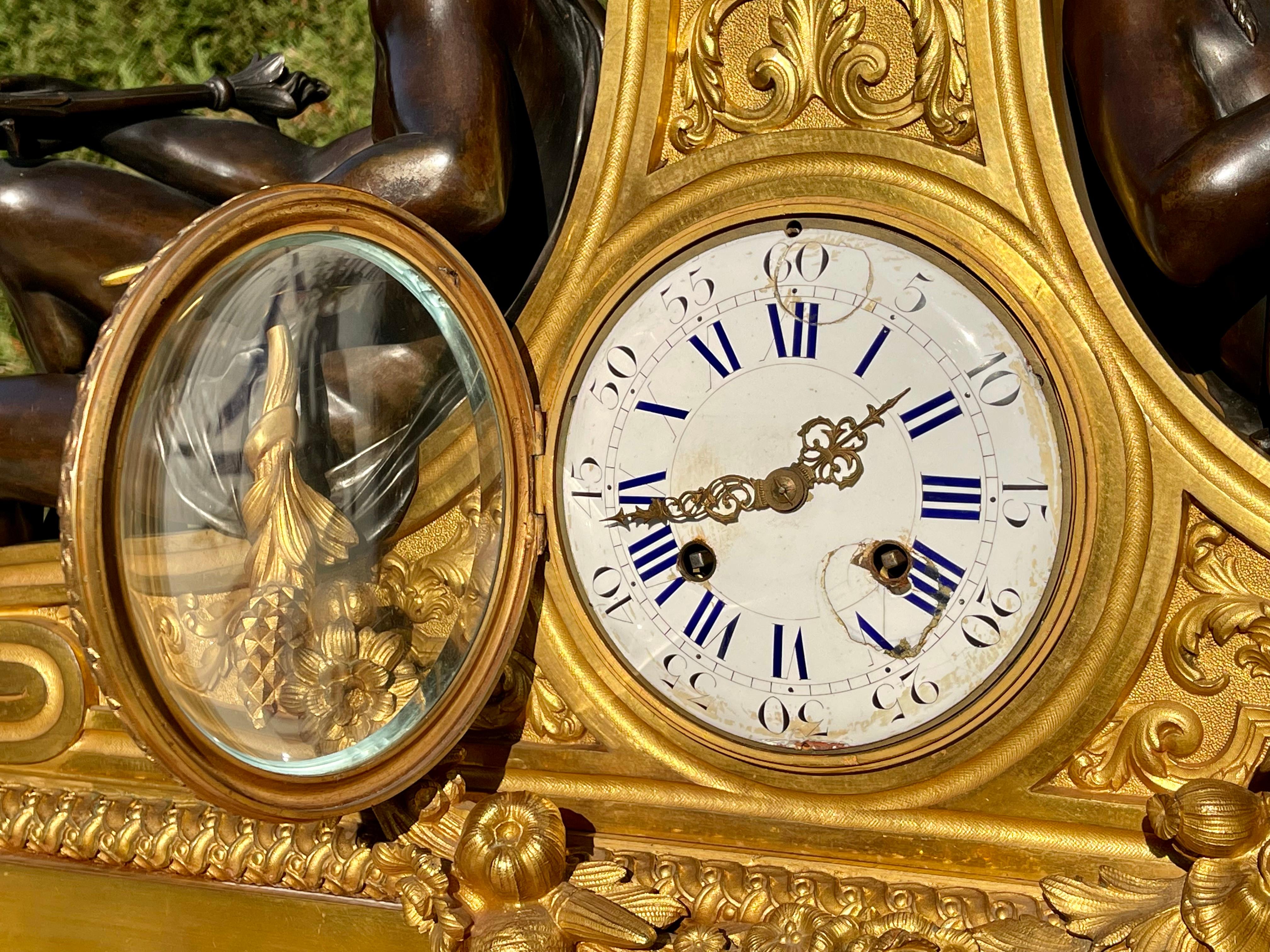 Napoleon III Bronze Clock XIXth  In Good Condition For Sale In Beaune, FR