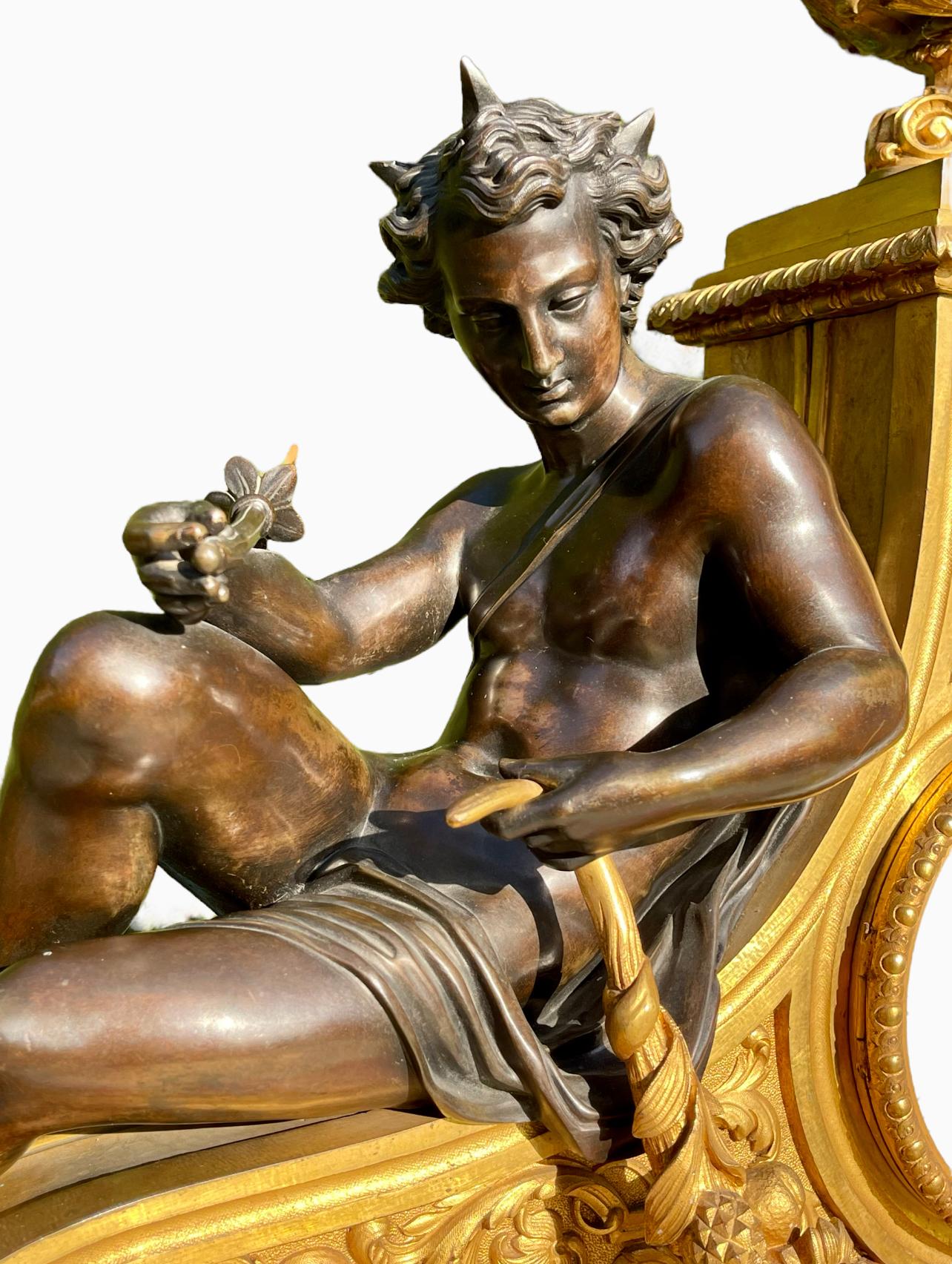 Napoleon III Bronze Clock XIXth For Sale 3