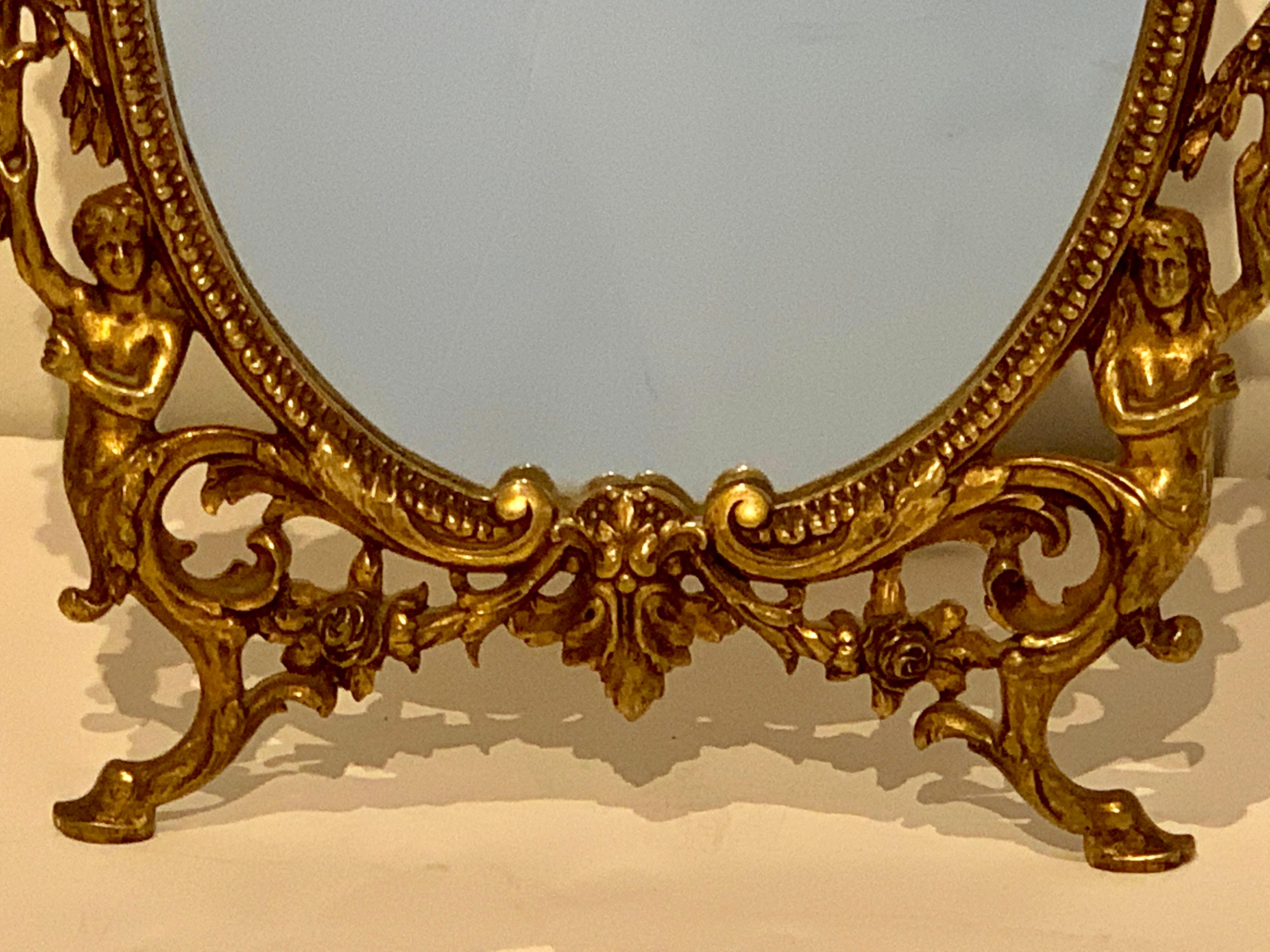 19th Century Napoleon III Bronze Dressing Mirror For Sale
