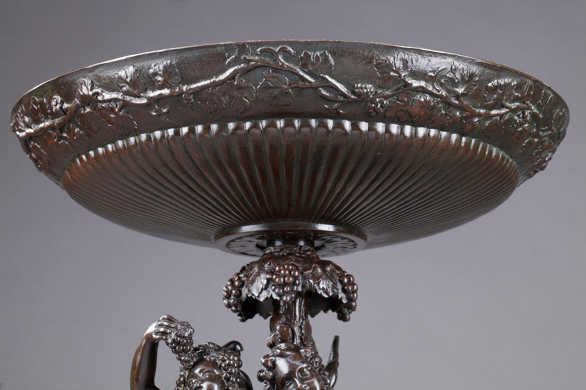 Napoleon III Bronze Fruit Bowl with Mythological Decoration For Sale 5
