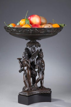 Napoleon III Bronze Fruit Bowl with Mythological Decoration