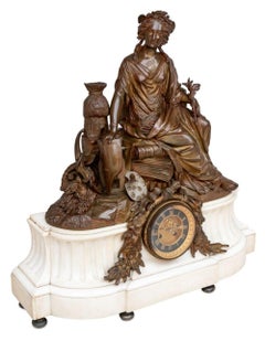 Napoleon III Bronze & Marble Figural Clock, 1870