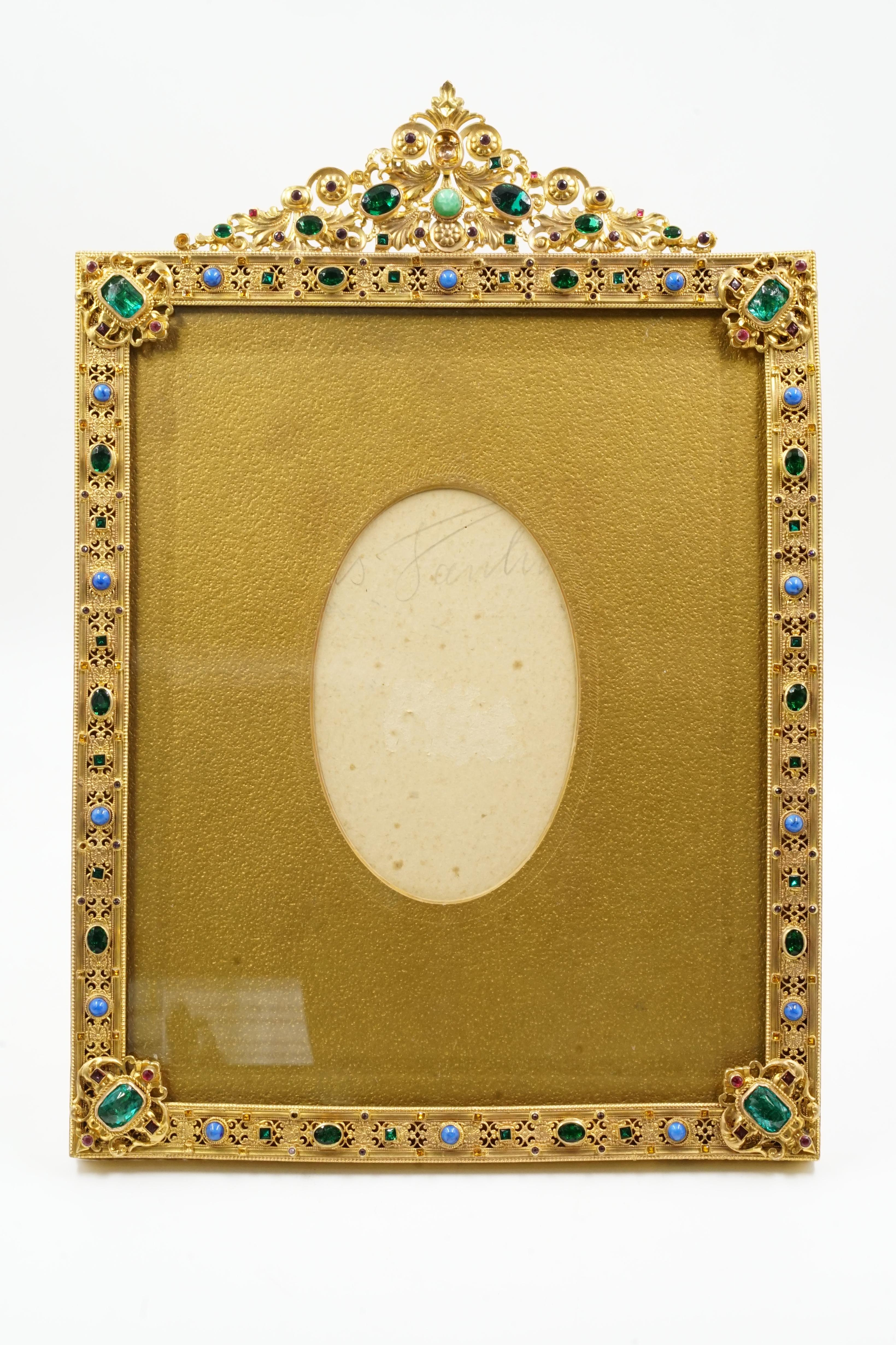 French Napoleon III bronze photo frame For Sale