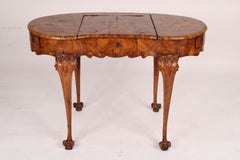 Napoleon III Burl Olive Wood Kidney Shaped Writing / Poudre Table