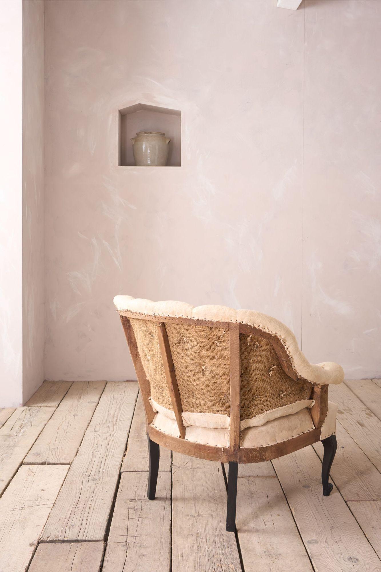 Upholstery Napoleon III Buttoned back cabriole legged tub chair For Sale