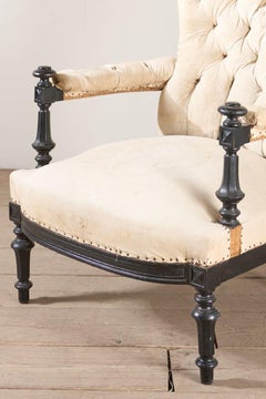 Napoleon III buttoned back open armchair