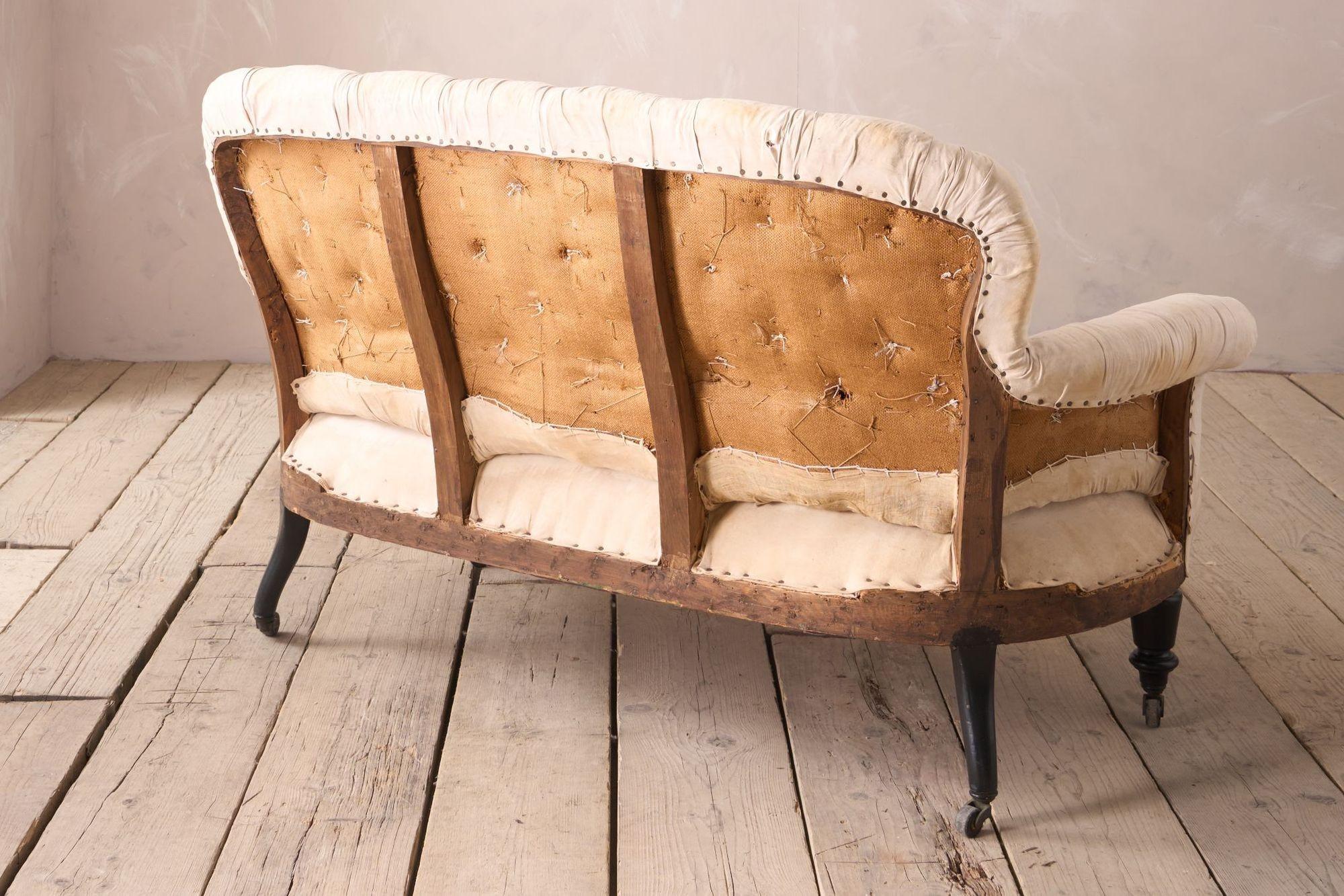 Upholstery Napoleon III buttoned curved back sofa