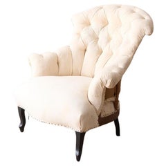 Napoleon III Buttoned fishtail armchair