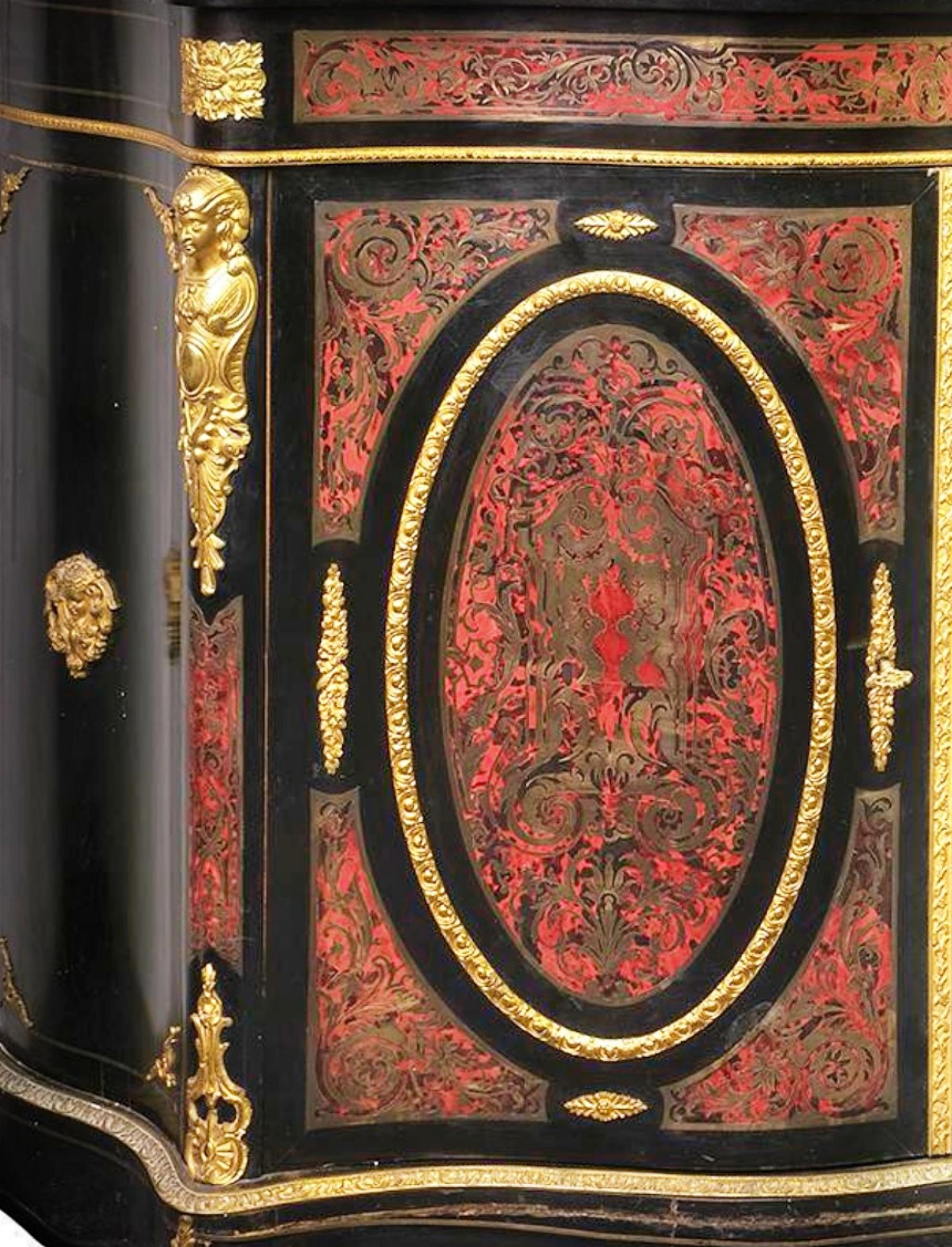 Rococo Napoleon III Cabinet Boulle 19th Century For Sale