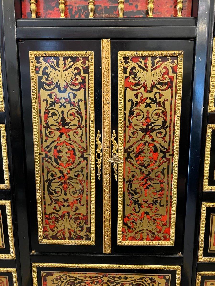 Wood Napoleon III Cabinet in Boulle Marquetry, mid-20th Century. For Sale