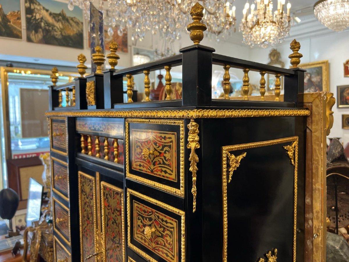 Cabinet Napoléon III en marqueterie de Boulle, milieu du 20e siècle. en vente 1